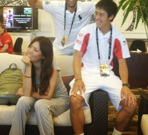Kei Nishikori with his girlfriend, Honami Tsuboi.